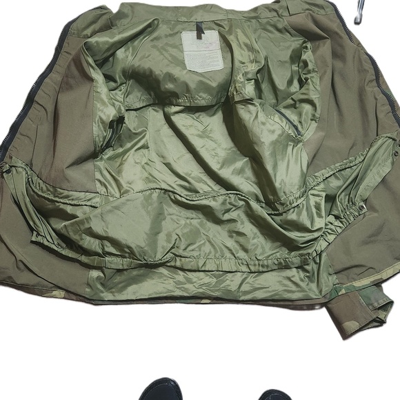 Army Mens Green Camouflage Hooded Front Zipper Parka Jacket Size Medium - Picture 7 of 14